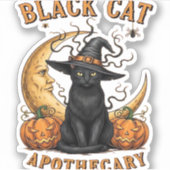 Black Cat Apothecary beroemd gemaakt door Hallowee Sticker (Voorkant)