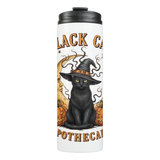 Black Cat Apothecary beroemd gemaakt door Hallowee Thermosbeker (Voorkant)