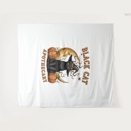 Black Cat Apothecary beroemd gemaakt door Hallowee Wandkleed (Voorkant (horizontaal))