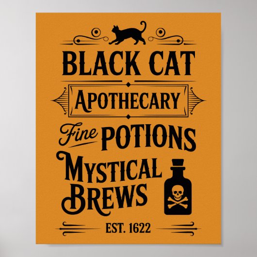 Black Cat Apothecary  Sinaasappel Poster (Voorkant)