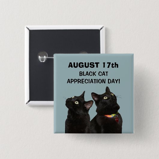 Black Cat Appreciation Day Button (Voorkant /achterkant)