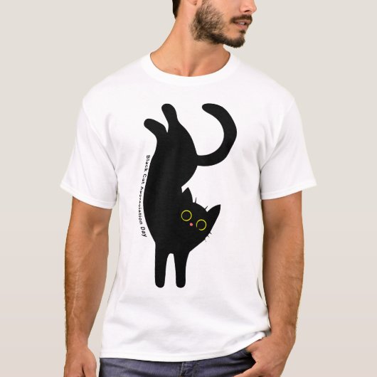 Black Cat Appreciation Day, cartoon T-shirt (Voorkant)