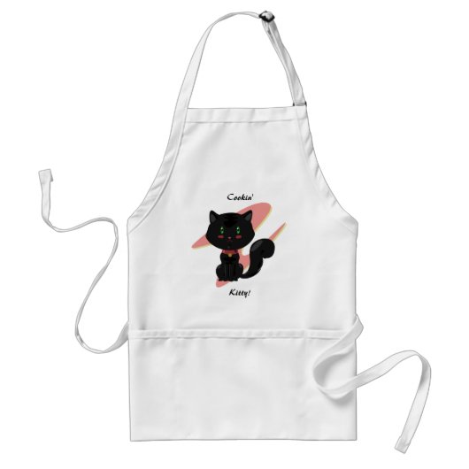 Black Cat Apron Standaard Schort (Voorkant)