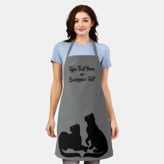 Black Cat Aprons Cat Lover Art Aprons Schort (Gedragen)