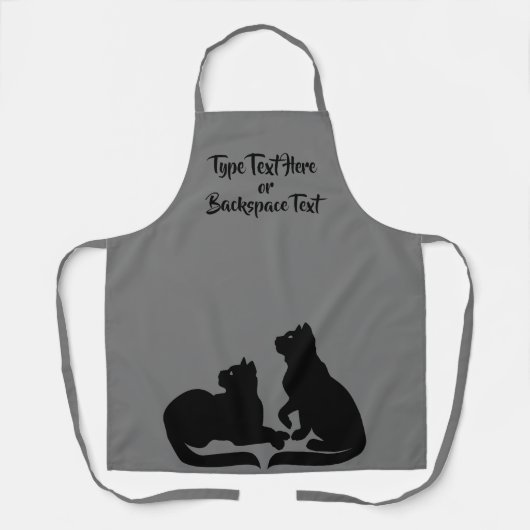 Black Cat Aprons Cat Lover Art Aprons Schort (Voorkant)