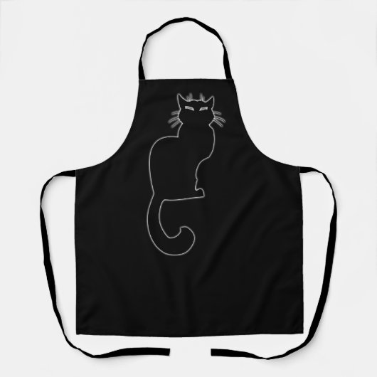 Black Cat Aprons Cat Lover Art Aprons Schort (Voorkant)