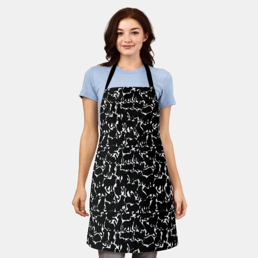 Black Cat Aprons Cat Lover Art Aprons Schort (Gedragen)