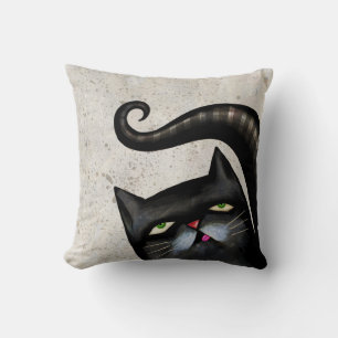 BLACK CAT ART CUTE SIERKUSSENNEN KUSSEN