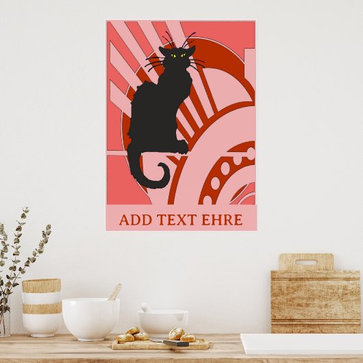 Black Cat Art Deco Poster (Keuken)