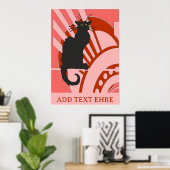 Black Cat Art Deco Poster (Thuiskantoor)