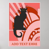 Black Cat Art Deco Poster (Voorkant)