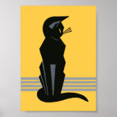 Black Cat Art Deco  Poster (Voorkant)
