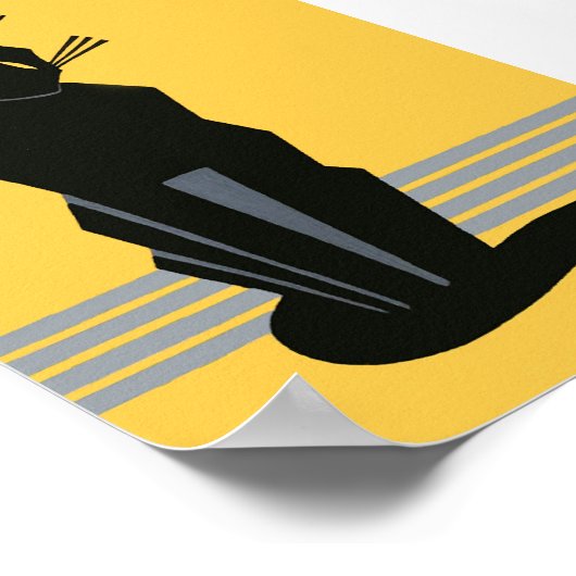 Black Cat Art Deco  Poster (Hoek)