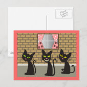 Black Cat Art geeft "We Three Amigos" Briefkaart (Voorkant / Achterkant)