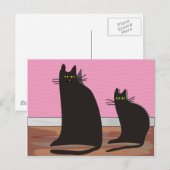 Black Cat Art Gifts Briefkaart (Voorkant / Achterkant)