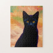 Black Cat Art Kat puzzel Legpuzzel (Verticaal)