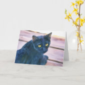 Black Cat Art Note-Kaart Kaart (Gele Bloem)