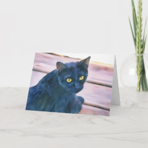 Black Cat Art Note-Kaart Kaart
