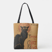 Black Cat Art Nouveau - Canvas tas (Achterkant)