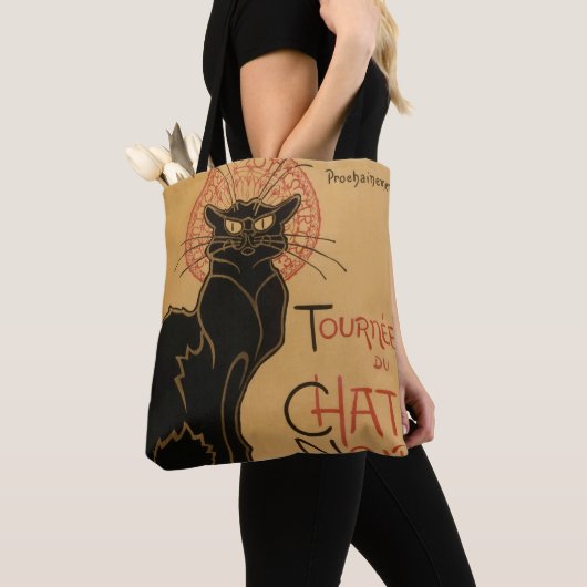 Black Cat Art Nouveau - Canvas tas (Dichtbij)