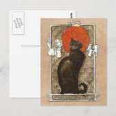 Black Cat - Art Nouveau - Theophile Steinlen Postc Briefkaart (Voorkant / Achterkant)