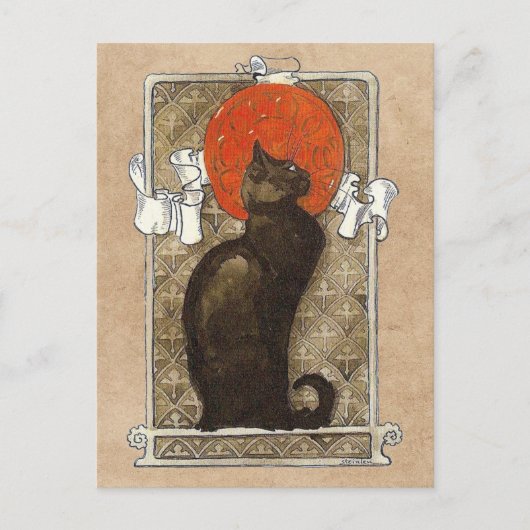 Black Cat - Art Nouveau - Theophile Steinlen Postc Briefkaart (Voorkant)