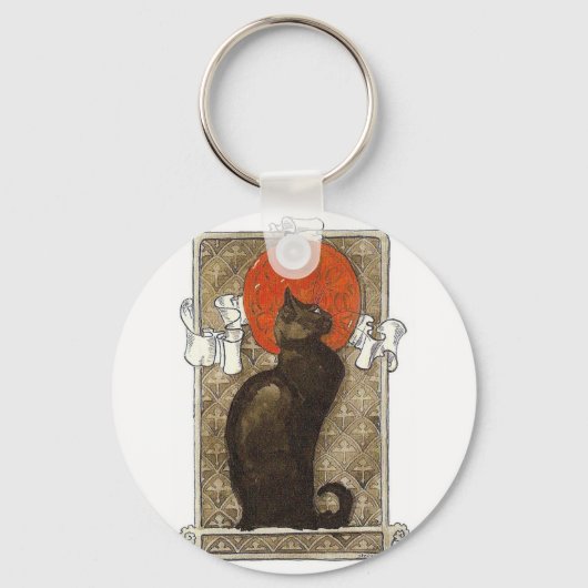 Black Cat - Art Nouveau - Theophile Steinlen Sleutelhanger (Voorkant)
