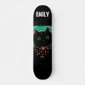 BLACK CAT ART PERSONALIZED GIRLS Skateboard (Voorkant)