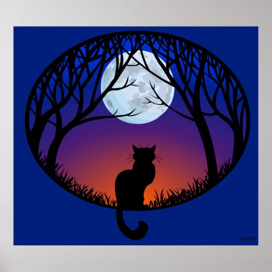 Black Cat Art Poster Cute Cat Lover Prints Posters (Voorkant)