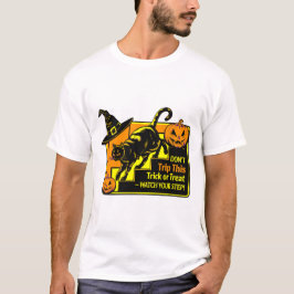 Black Cat Attentie - Niet struikelen T-shirt