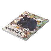 Black cat Autumn bladeren Foto Notitieblok - 40 pa (Linkerzijde)