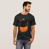 Black Cat Autumn Fall Season Pumpkin Thanksgiving  T-shirt (Voorkant volledig)