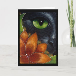 BLACK CAT AUTUMN FLOWER CUSTOMIZE Card Kaart