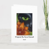 BLACK CAT AUTUMN FLOWER PAS KAART AAN (Achterkant)