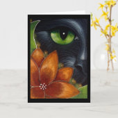 BLACK CAT AUTUMN FLOWER PAS KAART AAN (Gele Bloem)