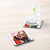 Black cat autumn room  bier onderzetter (Rechterzijde)