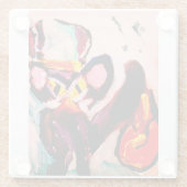 Black cat autumn room  glazen onderzetter (Achterkant)