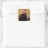 Black Cat Autumn Vierkante Sticker (Tas)