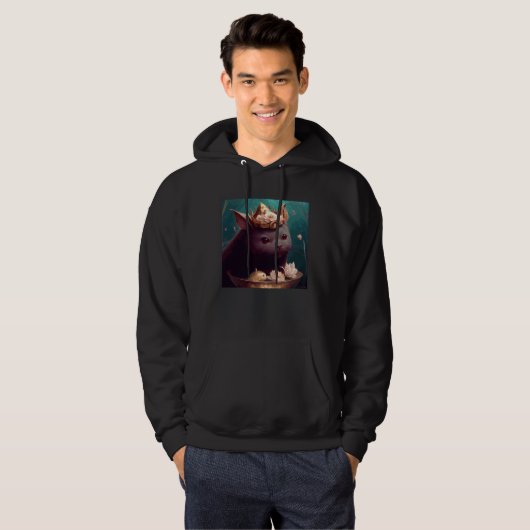 Black Cat Axolotl Chocolate Hoodie (Voorkant volledig)