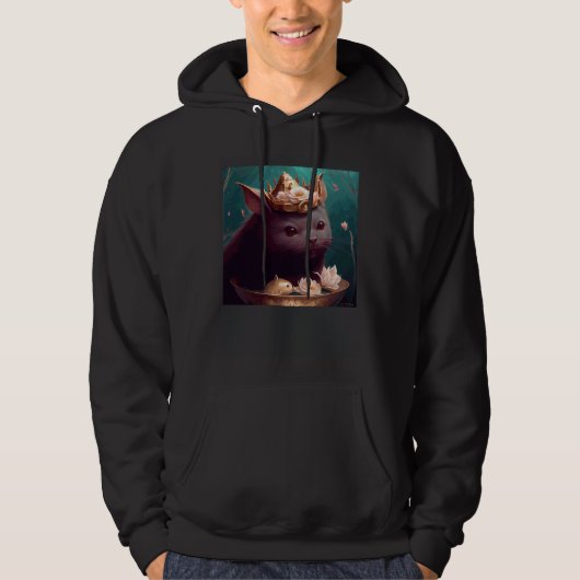 Black Cat Axolotl Chocolate Hoodie (Voorkant)