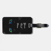 Black Cat Bagagelabel - Aangepaste tekstnaam (Achterkant horizontaal)