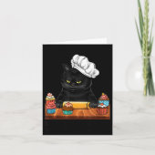 Black Cat Baking Because Murder Is Wrong Cat Lover Kaart (Voorkant)