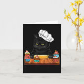 Black Cat Baking Because Murder Is Wrong Cat Lover Kaart (Gele Bloem)
