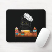 Black Cat Baking Because Murder Is Wrong Cat Lover Muismat (Met muis)