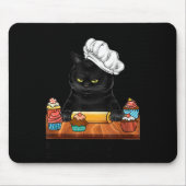 Black Cat Baking Because Murder Is Wrong Cat Lover Muismat (Voorkant)