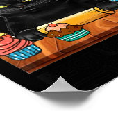 Black Cat Baking Because Murder Is Wrong Cat Lover Poster (Hoek)