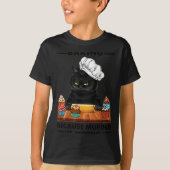 Black Cat Baking Because Murder Is Wrong Cat Lover T-shirt (Voorkant)