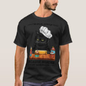 Black Cat Baking Because Murder Is Wrong Cat Lover T-shirt (Voorkant)