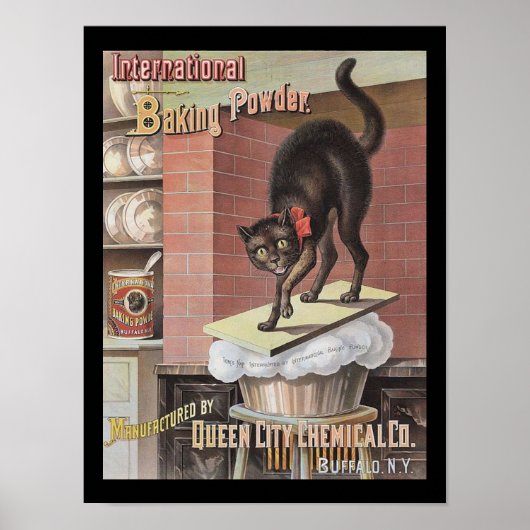 Black Cat Baking Soda Buffalo New York Briefkaart Poster (Voorkant)
