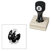 Black Cat Ball of Yarn Rubber Stamp Rubberstempel (Gestempeld)